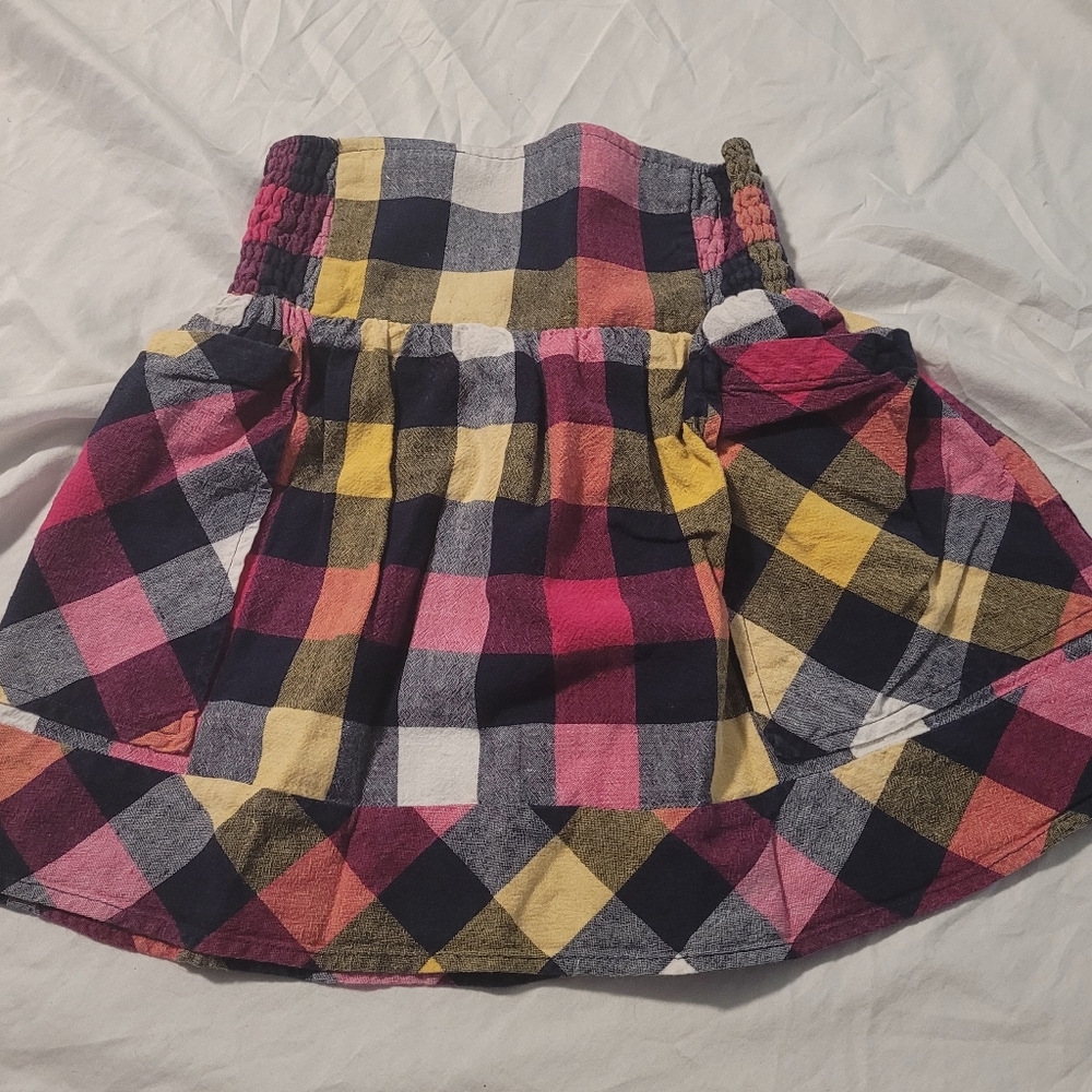 Silvergate Short Plaid Skirt Pockets Elastic Waist Size S